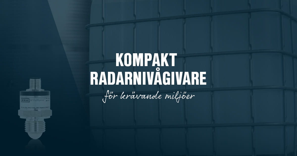 Kompakt radarnivågivare för krävande miljöer