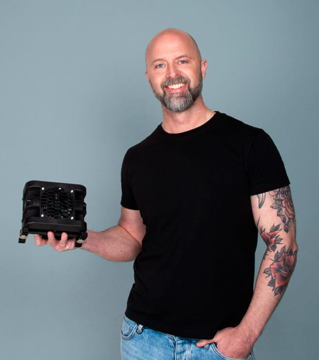 Andreas med avfuktare från Seifert Systems