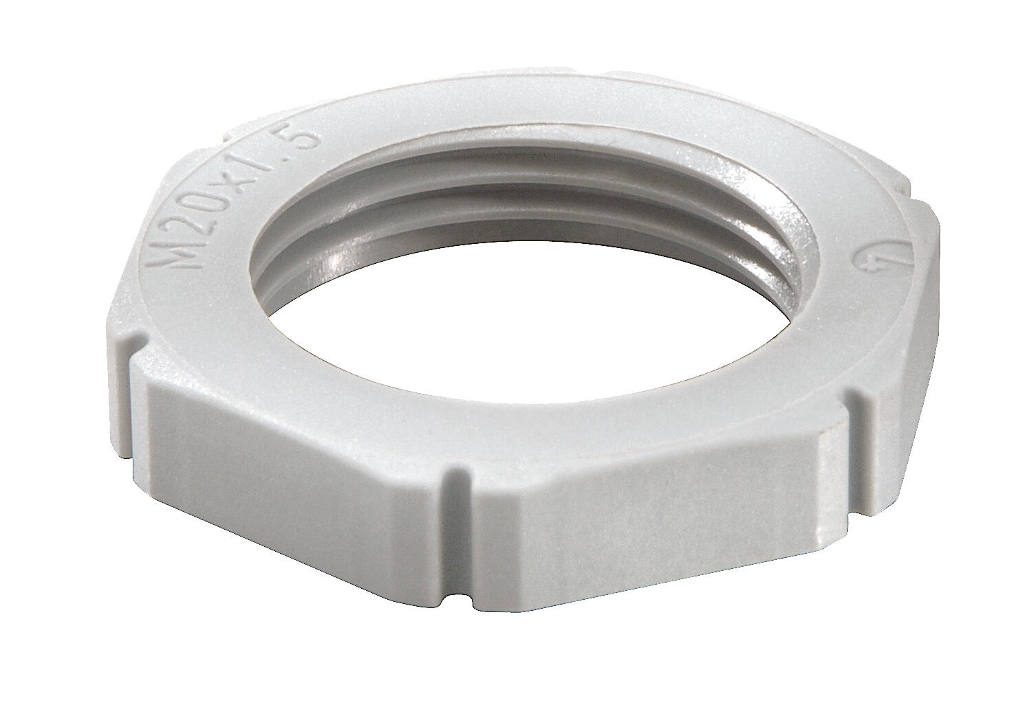 Kontramutter plast, polyamid ljusgrå