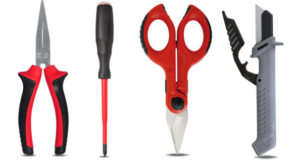 Tång, skruvmejsel, kabelsax och kabelkniv fårn Intercable Tools